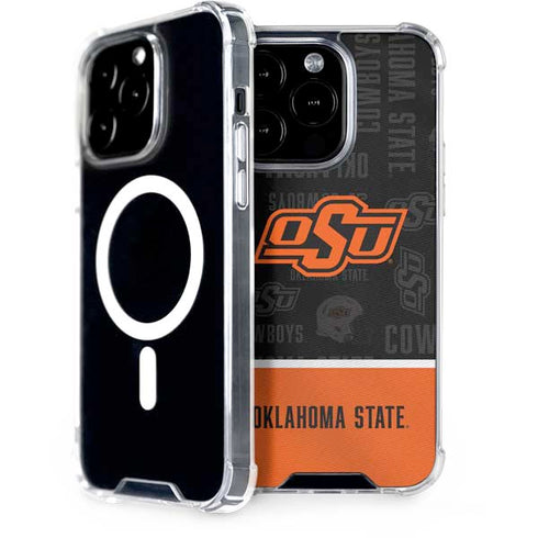 Oklahoma State University Split Jersey iPhone 15 Pro MagSafe Case